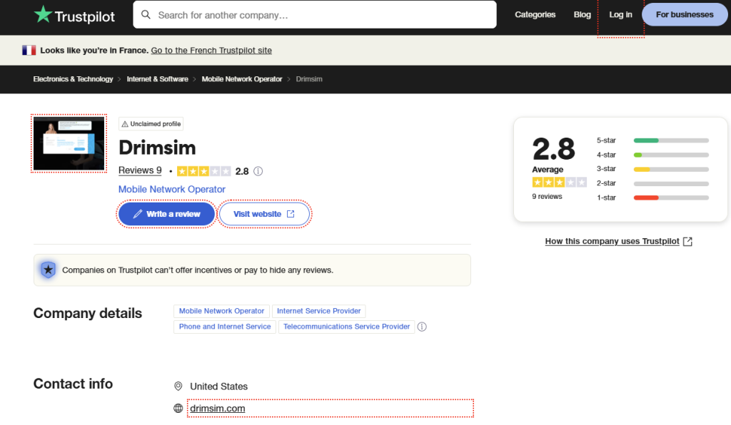 avis drimsim trustpilot