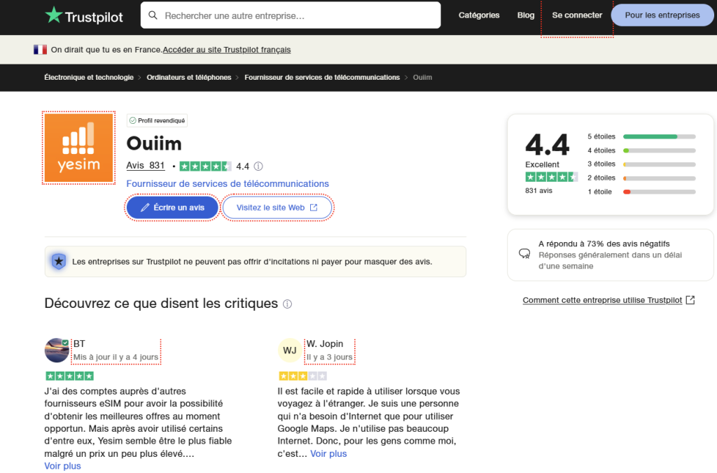 avis yesim truspilot